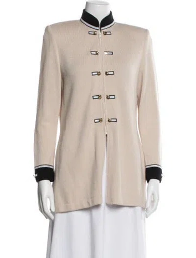 Pre-owned St John Virgin Wool Jacket In Neutral