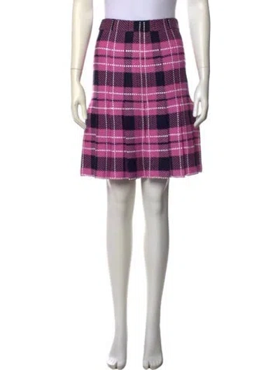 Pre-owned St John Virgin Wool Knee-length Skirt In Purple