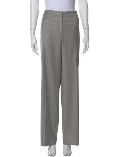 Pre-owned St John Virgin Wool Wide Leg Pants In Gray