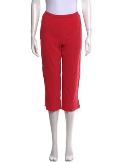 Pre-owned St John Virgin Wool Wide Leg Pants In Pink
