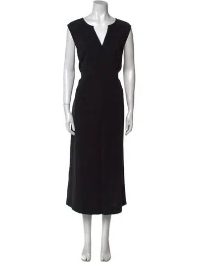 Pre-owned St John V-neck Jumpsuit In Black