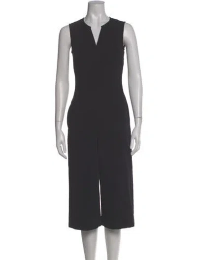 Pre-owned St John V-neck Jumpsuit In Black