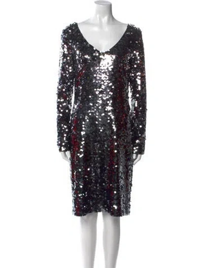 Pre-owned St John V-neck Knee-length Dress