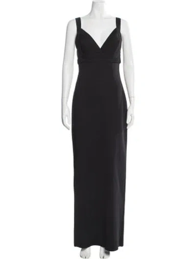 Pre-owned St John V-neck Long Dress W/ Tags In Blue