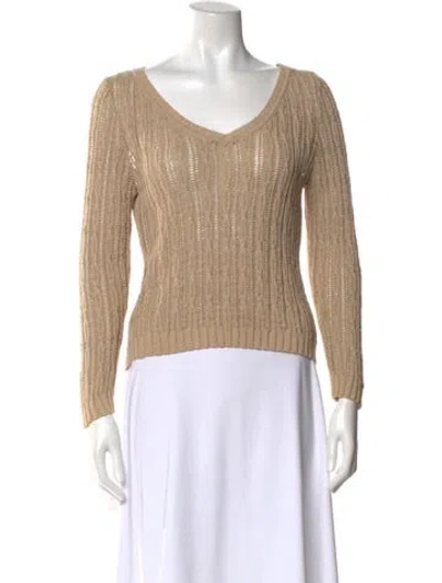 Pre-owned St John V-neck Long Sleeve Top