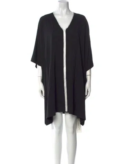 Pre-owned St John V-neck Mini Dress In Black