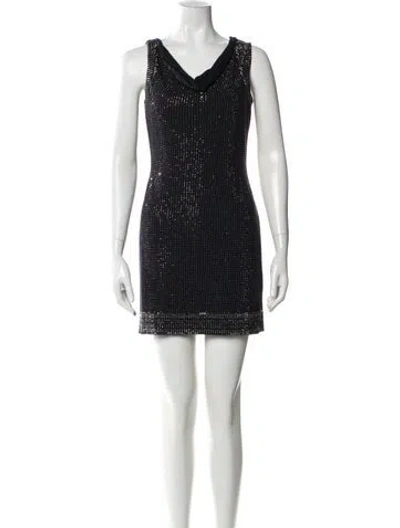 Pre-owned St John V-neck Mini Dress In Multi