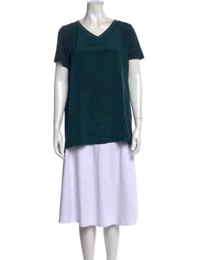 Pre-owned St John V-neck Short Sleeve T-shirt In Multi