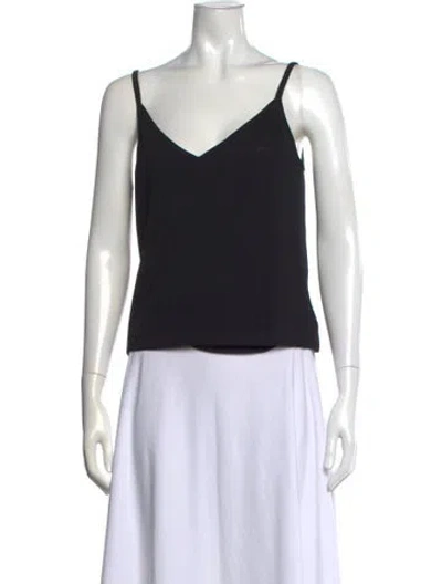 Pre-owned St John V-neck Sleeveless Top In Black