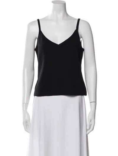 Pre-owned St John V-neck Sleeveless Top In Blue