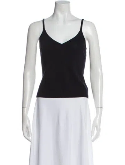 Pre-owned St John V-neck Sleeveless Top In Gray