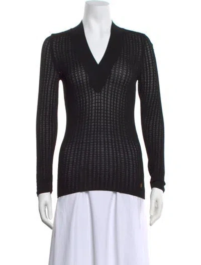 Pre-owned St John V-neck Sweater In Black