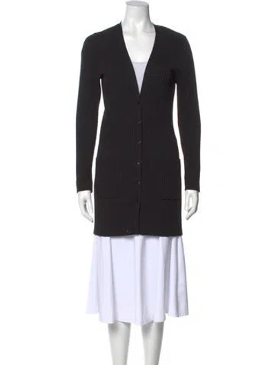 Pre-owned St John V-neck Sweater In Black