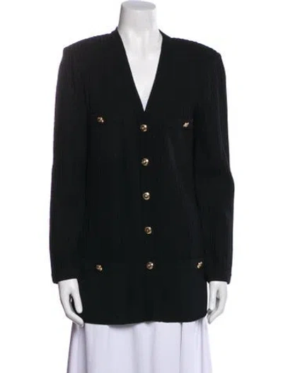 Pre-owned St John V-neck Sweater In Black