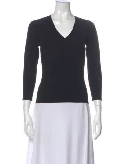 Pre-owned St John V-neck Sweater In Black