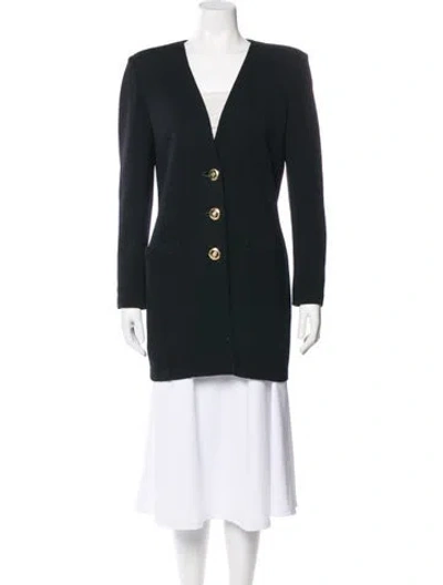 Pre-owned St John V-neck Sweater In Black