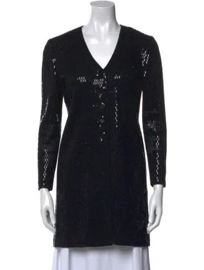 Pre-owned St John V-neck Sweater In Black