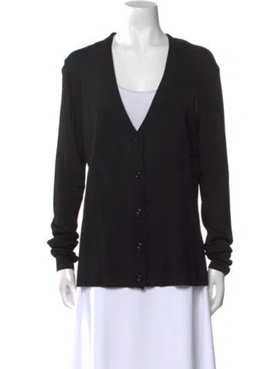 Pre-owned St John V-neck Sweater In Black