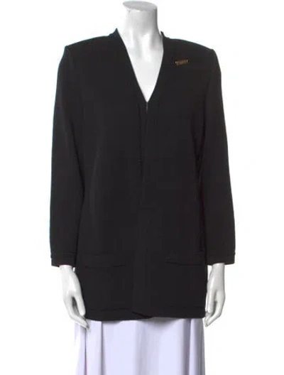 Pre-owned St John V-neck Sweater In Black