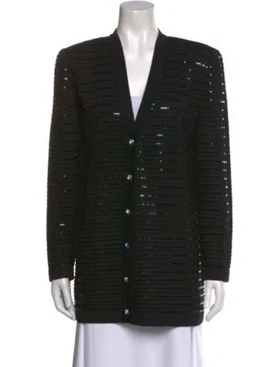 Pre-owned St John V-neck Sweater In Black