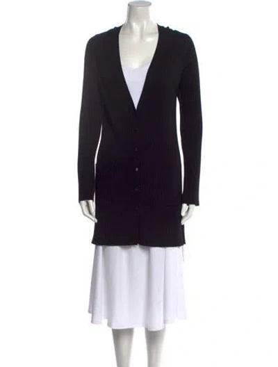 Pre-owned St John V-neck Sweater In Black