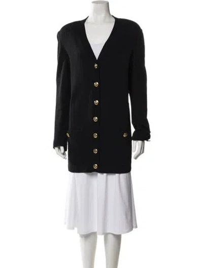 Pre-owned St John V-neck Sweater In Black