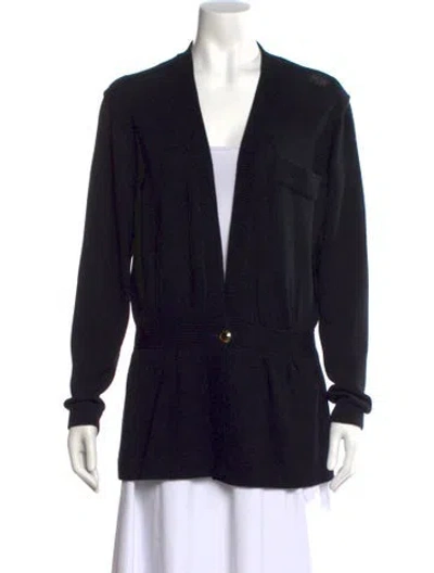 Pre-owned St John V-neck Sweater In Black