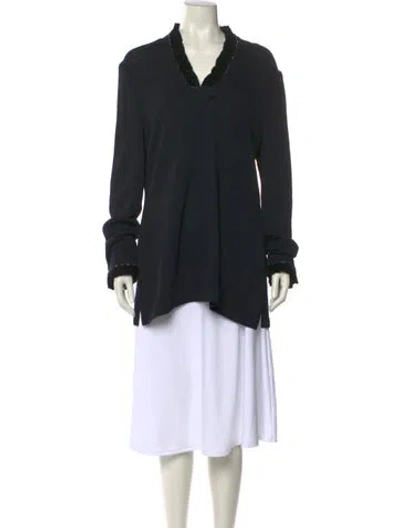 Pre-owned St John V-neck Sweater In Black