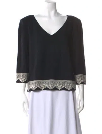 Pre-owned St John V-neck Sweater In Black