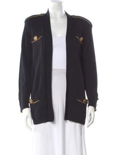 Pre-owned St John V-neck Sweater In Black