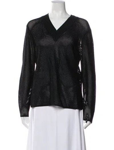 Pre-owned St John V-neck Sweater In Black