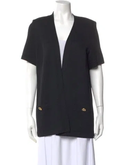 Pre-owned St John V-neck Sweater In Black