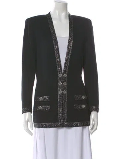 Pre-owned St John V-neck Sweater In Black