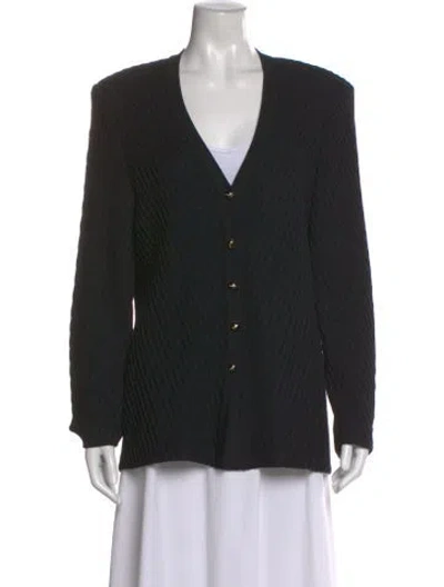 Pre-owned St John V-neck Sweater In Black