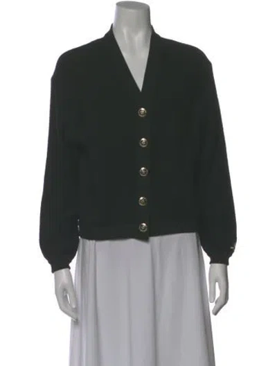Pre-owned St John V-neck Sweater In Black