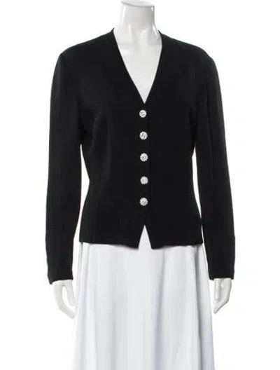 Pre-owned St John V-neck Sweater In Black