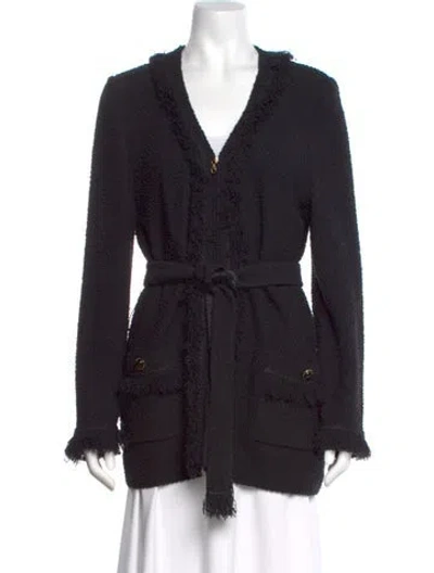 Pre-owned St John V-neck Sweater In Black