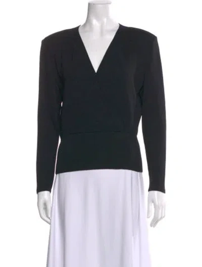 Pre-owned St John V-neck Sweater In Black