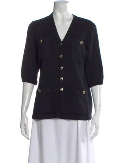 Pre-owned St John V-neck Sweater In Black