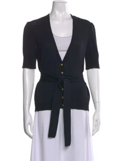 Pre-owned St John V-neck Sweater In Black