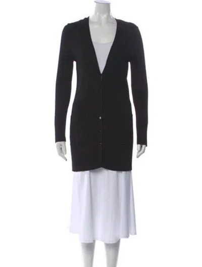 Pre-owned St John V-neck Sweater In Black