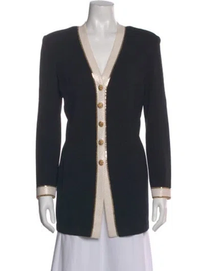 Pre-owned St John V-neck Sweater In Black