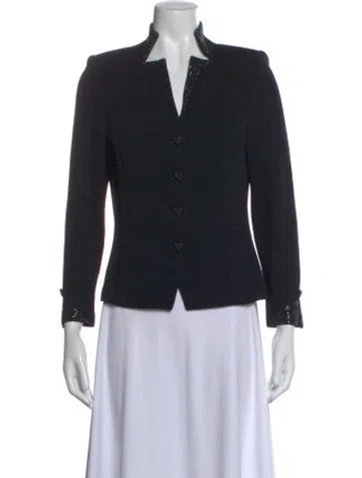 Pre-owned St John V-neck Sweater In Black