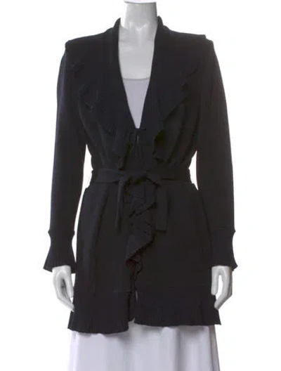 Pre-owned St John V-neck Sweater In Black
