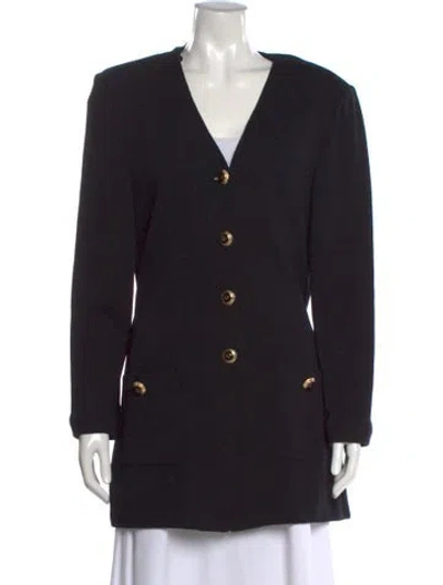 Pre-owned St John V-neck Sweater In Black