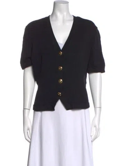Pre-owned St John V-neck Sweater In Black