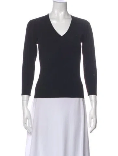 Pre-owned St John V-neck Sweater In Black