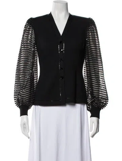 Pre-owned St John V-neck Sweater In Black