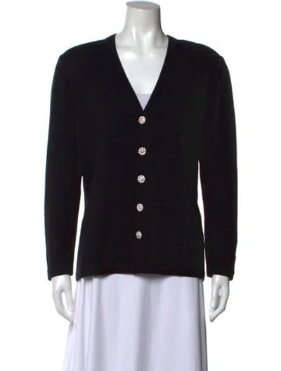 Pre-owned St John V-neck Sweater In Black