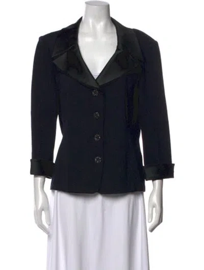 Pre-owned St John V-neck Sweater In Black